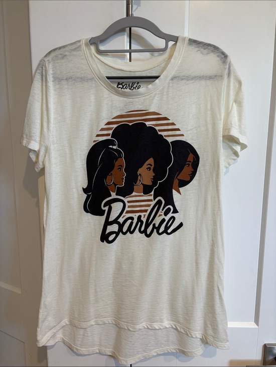 Barbie Tops - Barbie Cream Burnout Tee with Retro Graphic. Size L